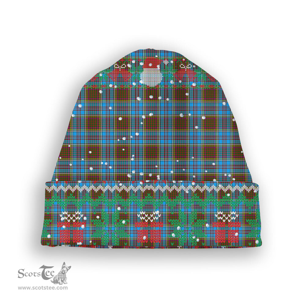 ScotsTee Shop Scottish Anderson SC Tartan Plaid Christmas Deer Snowman Snowflake Bell Knit Beanie