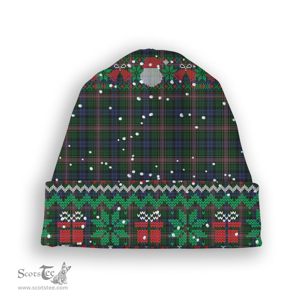 ScotsTee Shop Scottish Allison Tartan Plaid Christmas Deer Snowman Snowflake Bell Knit Beanie