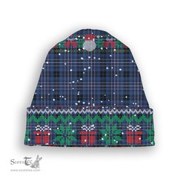 ScotsTee Shop Scottish Brodie Countryfare Modern Tartan Plaid Christmas Deer Snowman Snowflake Bell Knit Beanie