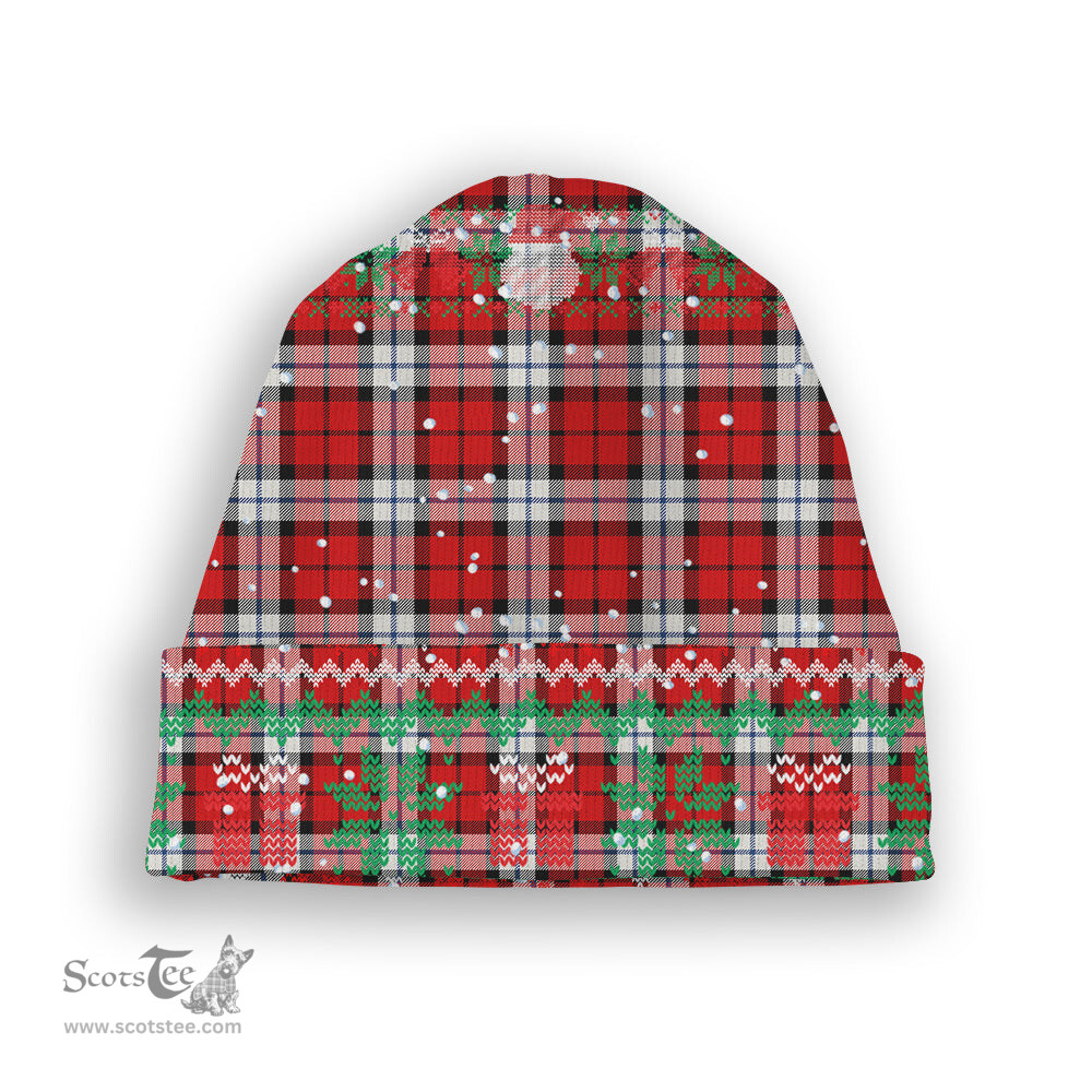 ScotsTee Shop Scottish Brodie Dress Modern Tartan Plaid Christmas Deer Snowman Snowflake Bell Knit Beanie