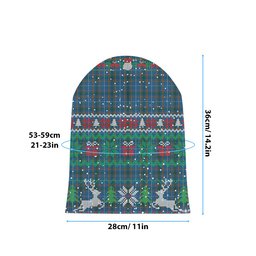 ScotsTee Shop Scottish Bairn Tartan Plaid Christmas Deer Snowman Snowflake Bell Knit Beanie