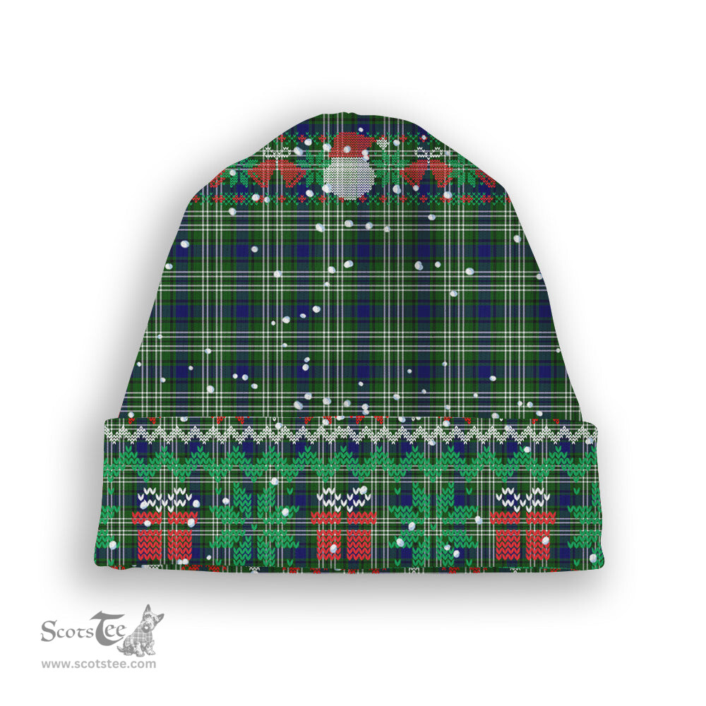 ScotsTee Shop Scottish Blackadder Tartan Plaid Christmas Deer Snowman Snowflake Bell Knit Beanie