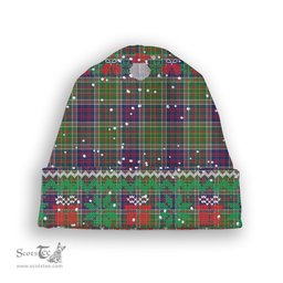 ScotsTee Shop Scottish Bowie Modern Tartan Plaid Christmas Deer Snowman Snowflake Bell Knit Beanie