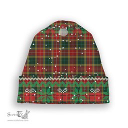 ScotsTee Shop Scottish Buchanan of Leny Tartan Plaid Christmas Deer Snowman Snowflake Bell Knit Beanie