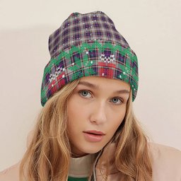 ScotsTee Shop Scottish Bruce of Kinnaird Dress (Dance) Tartan Plaid Christmas Deer Snowman Snowflake Bell Knit Beanie