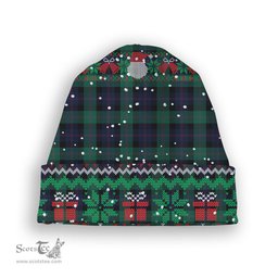 ScotsTee Shop Scottish Blair Modern Tartan Plaid Christmas Deer Snowman Snowflake Bell Knit Beanie