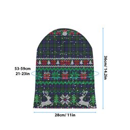 ScotsTee Shop Scottish Baird Modern Tartan Plaid Christmas Deer Snowman Snowflake Bell Knit Beanie