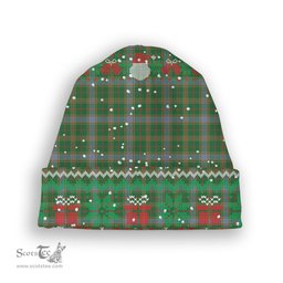 ScotsTee Shop Scottish Balfour Hunting Ancient Tartan Plaid Christmas Deer Snowman Snowflake Bell Knit Beanie