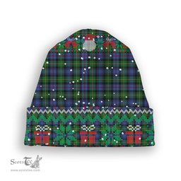 ScotsTee Shop Scottish Baillie Hunting Tartan Plaid Christmas Deer Snowman Snowflake Bell Knit Beanie