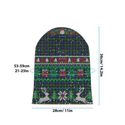 ScotsTee Shop Scottish Blair Tartan Plaid Christmas Deer Snowman Snowflake Bell Knit Beanie