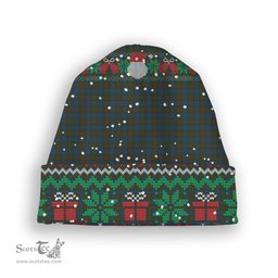 ScotsTee Shop Scottish Buchanan Hunting Tartan Plaid Christmas Deer Snowman Snowflake Bell Knit Beanie