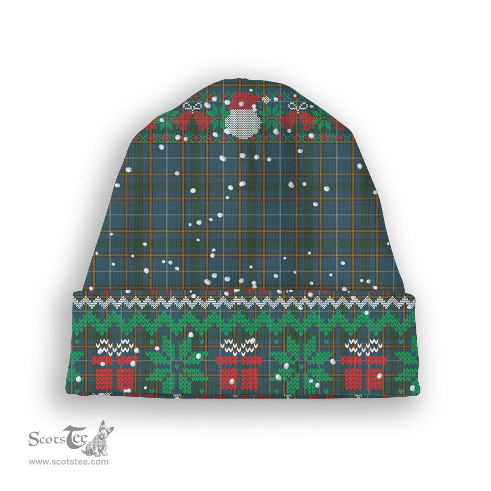 ScotsTee Shop Scottish Bain SC Tartan Plaid Christmas Deer Snowman Snowflake Bell Knit Beanie