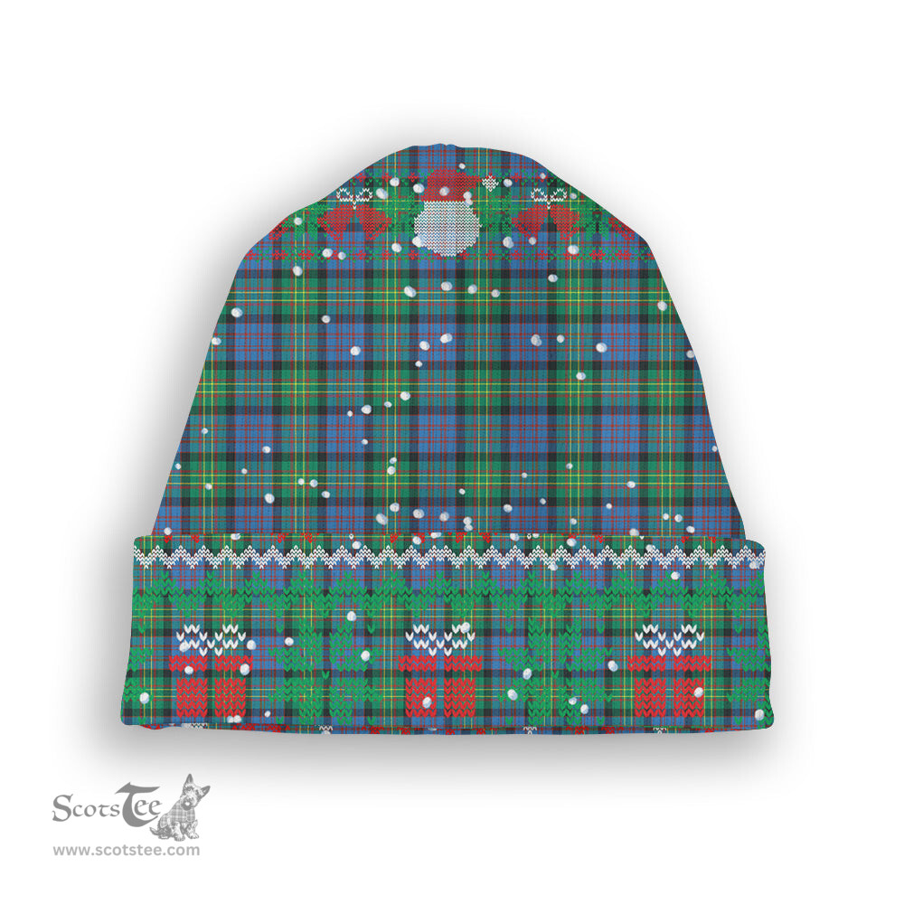 ScotsTee Shop Scottish Bowie Ancient Tartan Plaid Christmas Deer Snowman Snowflake Bell Knit Beanie