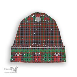 ScotsTee Shop Scottish Borthwick Ancient Tartan Plaid Christmas Deer Snowman Snowflake Bell Knit Beanie