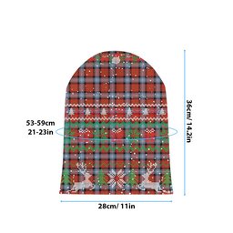 ScotsTee Shop Scottish Baillie of Polkemmet Red Ancient Tartan Plaid Christmas Deer Snowman Snowflake Bell Knit Beanie