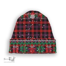 ScotsTee Shop Scottish Brown Modern Tartan Plaid Christmas Deer Snowman Snowflake Bell Knit Beanie