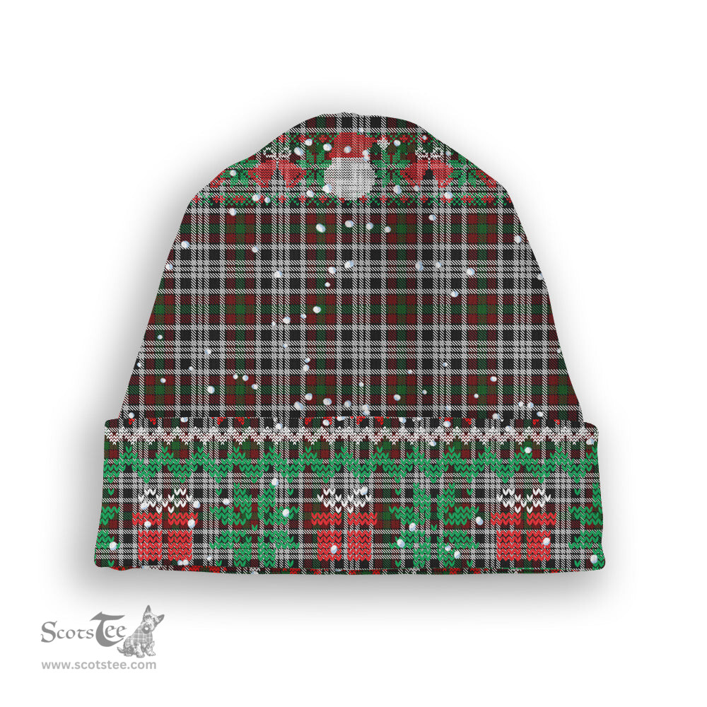ScotsTee Shop Scottish Borthwick Dress Tartan Plaid Christmas Deer Snowman Snowflake Bell Knit Beanie