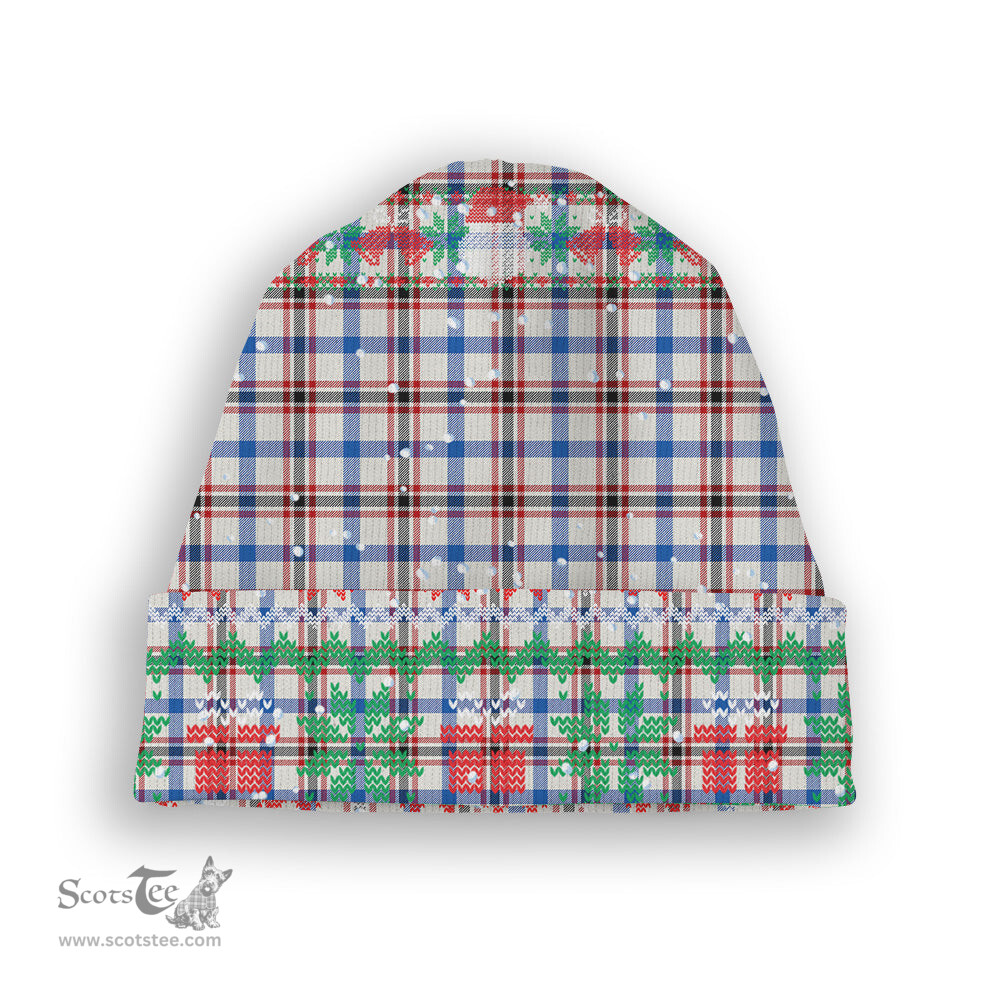 ScotsTee Shop Scottish Boswell Dress Modern Tartan Plaid Christmas Deer Snowman Snowflake Bell Knit Beanie