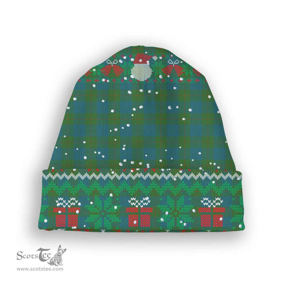 ScotsTee Shop Scottish Barclay Hunting Ancient Clan Tartan Plaid Christmas Deer Snowman Snowflake Bell Knit Beanie