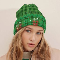 ScotsTee Shop Scottish Boyle SC Tartan Plaid Christmas Deer Snowman Snowflake Bell Knit Beanie