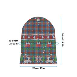 ScotsTee Shop Scottish Bethune Tartan Plaid Christmas Deer Snowman Snowflake Bell Knit Beanie