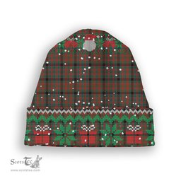 ScotsTee Shop Scottish Bowie Black Modern Tartan Plaid Christmas Deer Snowman Snowflake Bell Knit Beanie