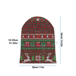 ScotsTee Shop Scottish Bruce Old Tartan Plaid Christmas Deer Snowman Snowflake Bell Knit Beanie