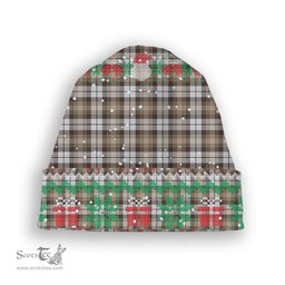 ScotsTee Shop Scottish Baillie Dress Modern Clan Tartan Plaid Christmas Deer Snowman Snowflake Bell Knit Beanie