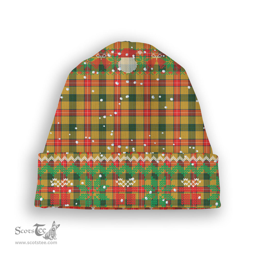 ScotsTee Shop Scottish Baxter SC Tartan Plaid Christmas Deer Snowman Snowflake Bell Knit Beanie