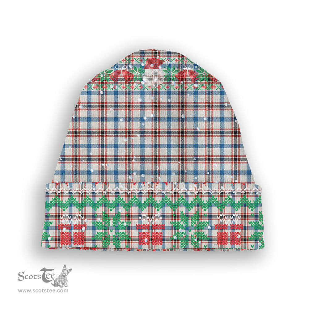 ScotsTee Shop Scottish Boswell Dress Ancient Tartan Plaid Christmas Deer Snowman Snowflake Bell Knit Beanie