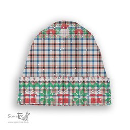 ScotsTee Shop Scottish Boswell Dress Ancient Tartan Plaid Christmas Deer Snowman Snowflake Bell Knit Beanie