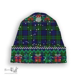 ScotsTee Shop Scottish Bannatyne SC Tartan Plaid Christmas Deer Snowman Snowflake Bell Knit Beanie