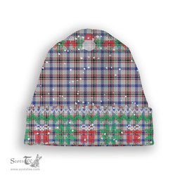 ScotsTee Shop Scottish Boswell Tartan Plaid Christmas Deer Snowman Snowflake Bell Knit Beanie