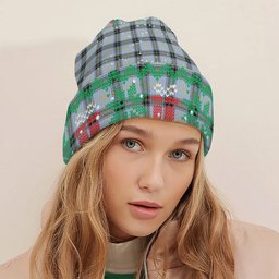 ScotsTee Shop Scottish Bell of the Borders Ancient Tartan Plaid Christmas Deer Snowman Snowflake Bell Knit Beanie