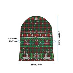 ScotsTee Shop Scottish Bryant Dalgleish Tartan Plaid Christmas Deer Snowman Snowflake Bell Knit Beanie