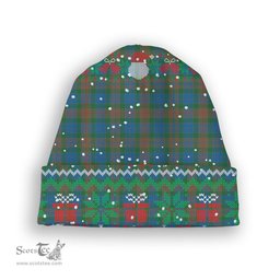 ScotsTee Shop Scottish Buchanan Hunting Ancient Tartan Plaid Christmas Deer Snowman Snowflake Bell Knit Beanie