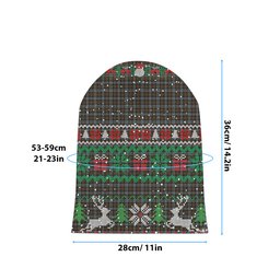 ScotsTee Shop Scottish BlackWatch Weathered Tartan Plaid Christmas Deer Snowman Snowflake Bell Knit Beanie