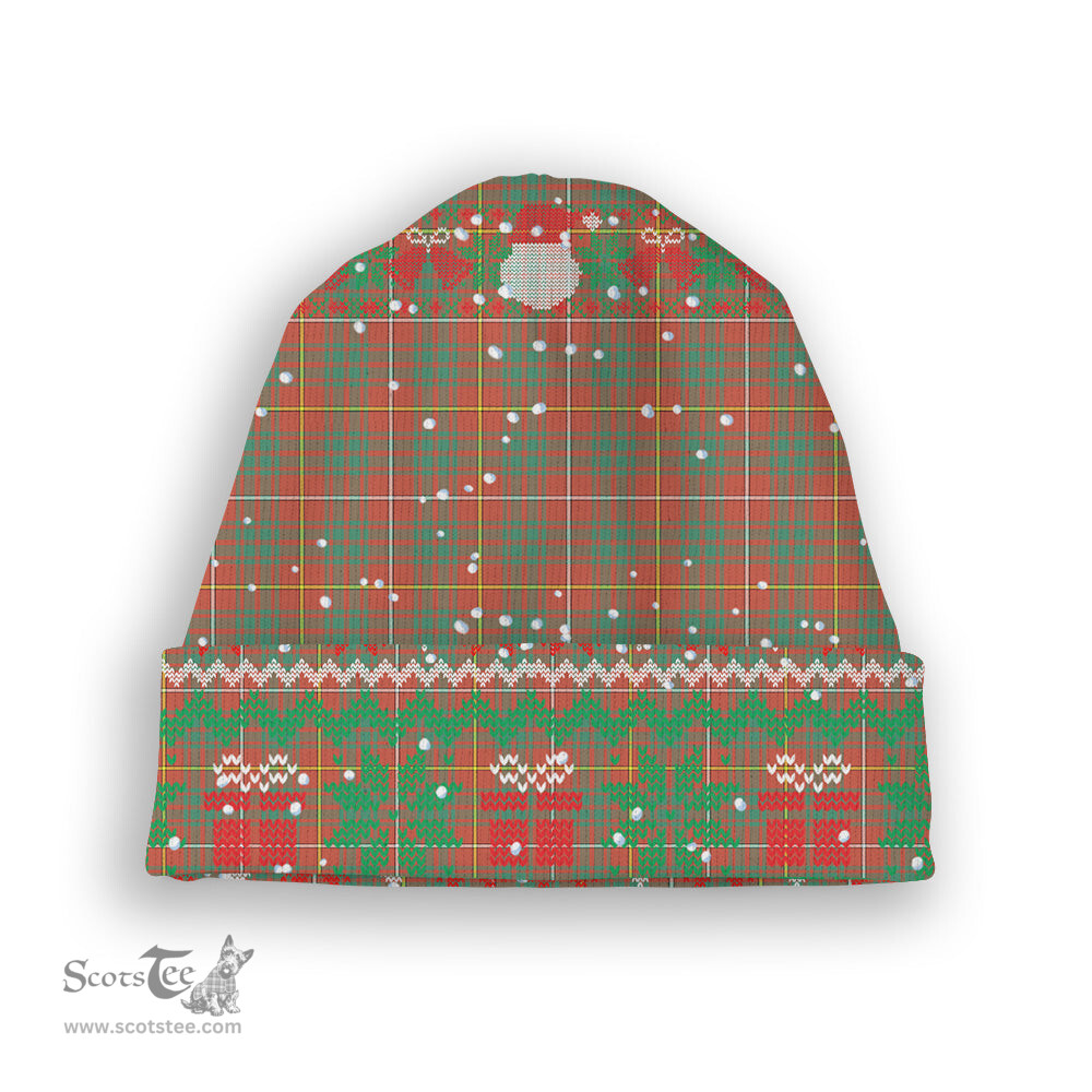 ScotsTee Shop Scottish Bruce Ancient Tartan Plaid Christmas Deer Snowman Snowflake Bell Knit Beanie