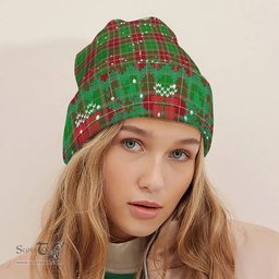 ScotsTee Shop Scottish Baxter Modern Tartan Plaid Christmas Deer Snowman Snowflake Bell Knit Beanie