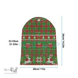 ScotsTee Shop Scottish Baxter Modern Tartan Plaid Christmas Deer Snowman Snowflake Bell Knit Beanie