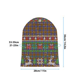 ScotsTee Shop Scottish Balfour Modern Tartan Plaid Christmas Deer Snowman Snowflake Bell Knit Beanie