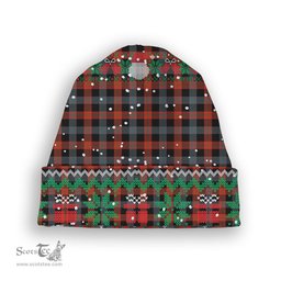ScotsTee Shop Scottish Brown Ancient Tartan Plaid Christmas Deer Snowman Snowflake Bell Knit Beanie