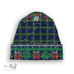 ScotsTee Shop Scottish Bannerman Tartan Plaid Christmas Deer Snowman Snowflake Bell Knit Beanie