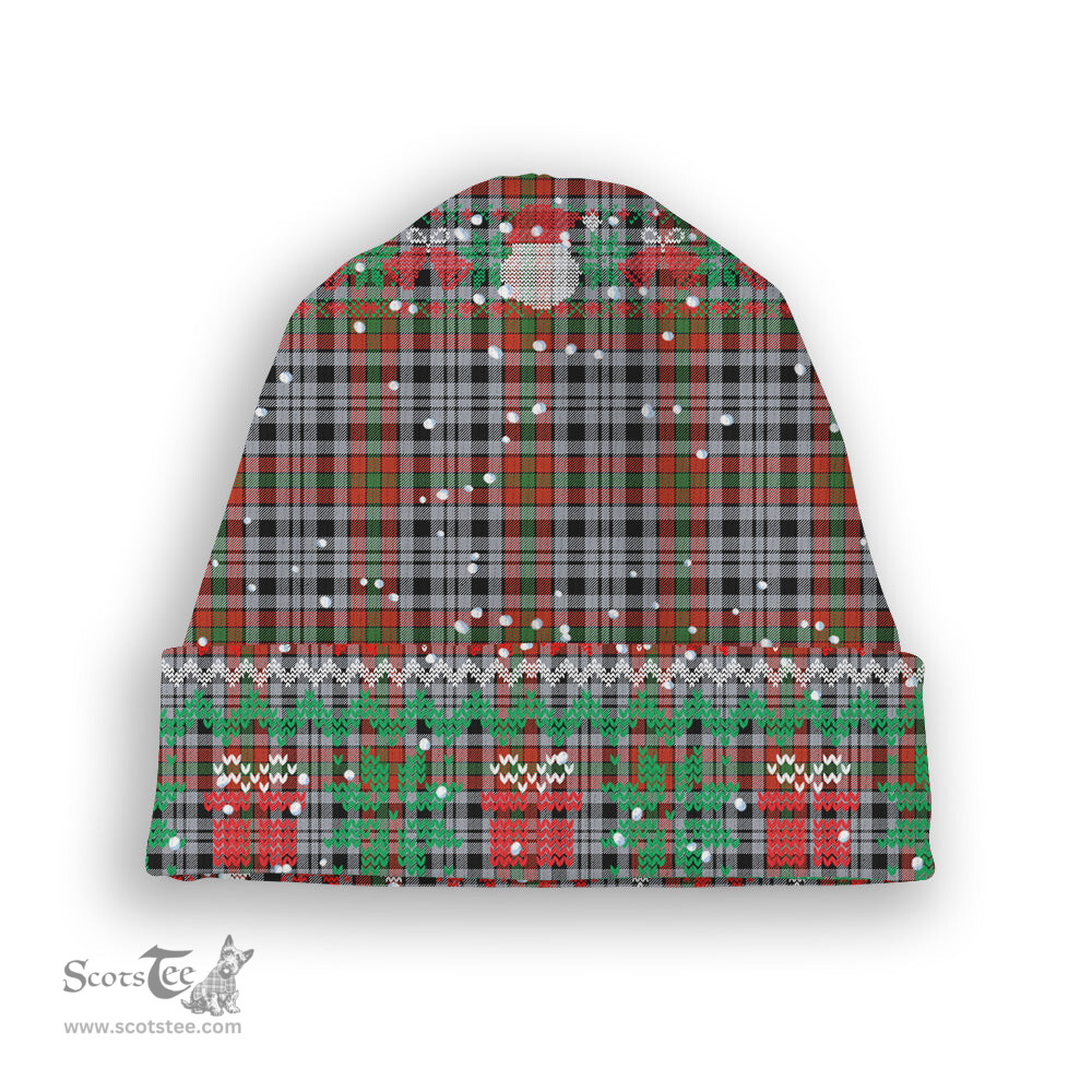 ScotsTee Shop Scottish Borthwick Dress Ancient Tartan Plaid Christmas Deer Snowman Snowflake Bell Knit Beanie