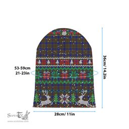 ScotsTee Shop Scottish Beattie (Beatty) Tartan Plaid Christmas Deer Snowman Snowflake Bell Knit Beanie