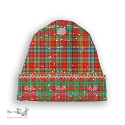ScotsTee Shop Scottish Chattan Tartan Plaid Christmas Deer Snowman Snowflake Bell Knit Beanie