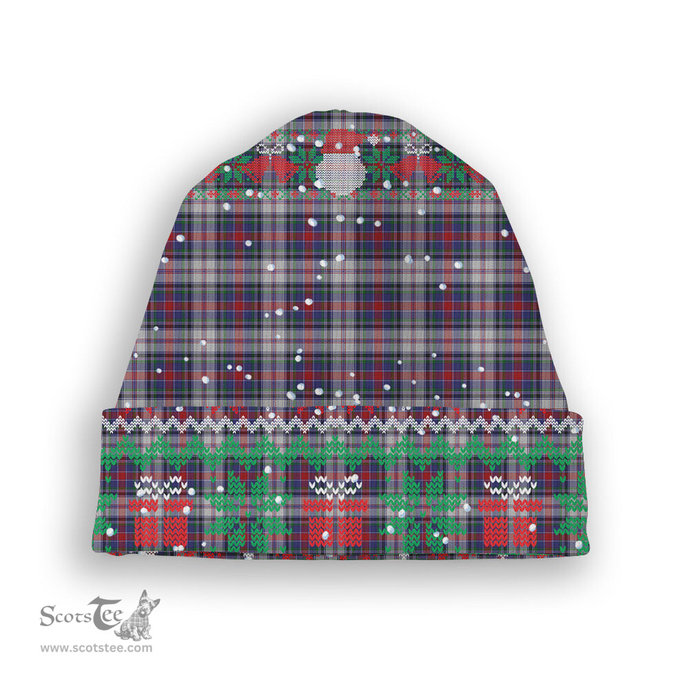 ScotsTee Shop Scottish Cooper Dress Dalgliesh 1 Tartan Plaid Christmas Deer Snowman Snowflake Bell Knit Beanie