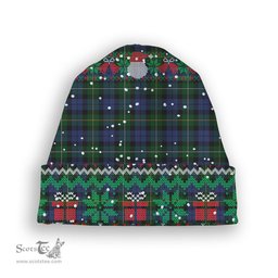 ScotsTee Shop Scottish Campbell of Loudoun Tartan Plaid Christmas Deer Snowman Snowflake Bell Knit Beanie