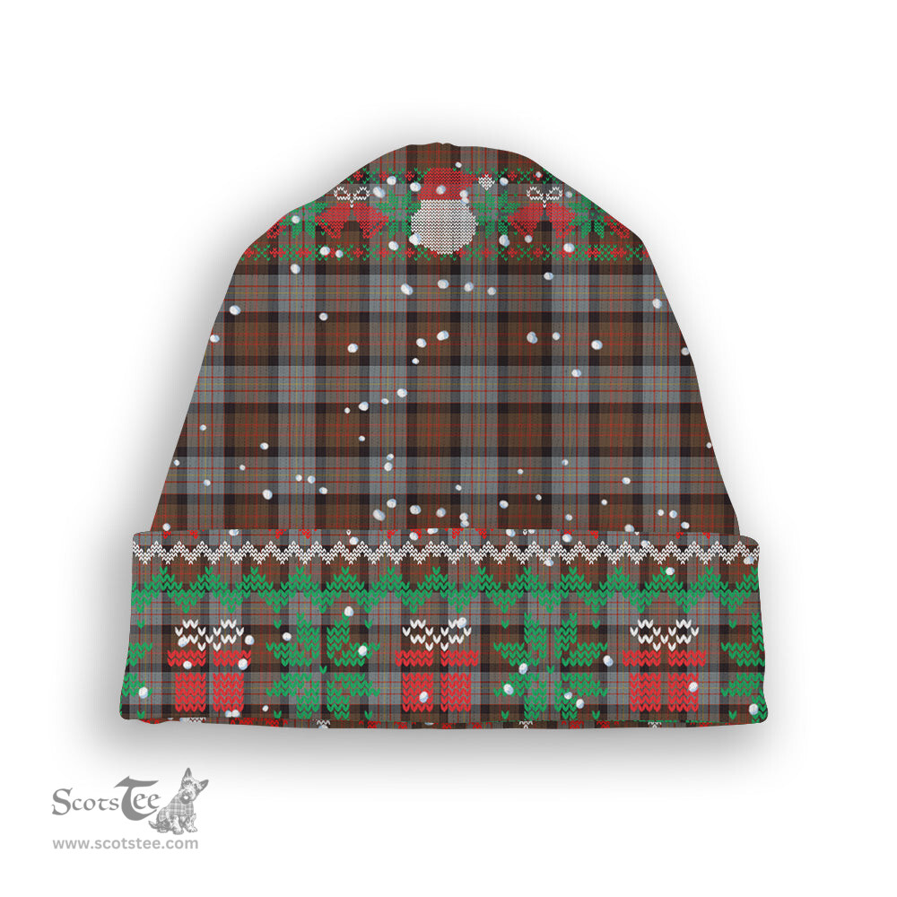 ScotsTee Shop Scottish Cameron Of Erracht Weathered Tartan Plaid Christmas Deer Snowman Snowflake Bell Knit Beanie