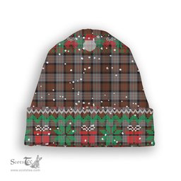 ScotsTee Shop Scottish Cameron Of Erracht Weathered Tartan Plaid Christmas Deer Snowman Snowflake Bell Knit Beanie